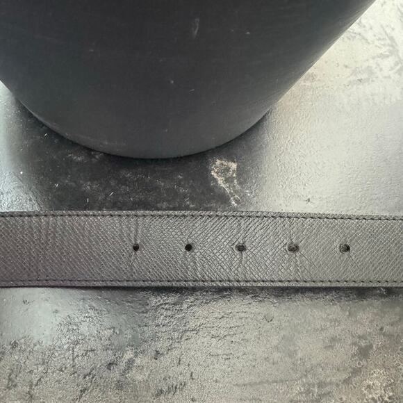 Louis Vuitton Inventeur Graphite Black Mens Belt 95/38 Box Frame Buckle SHW - Picture 6 of 9